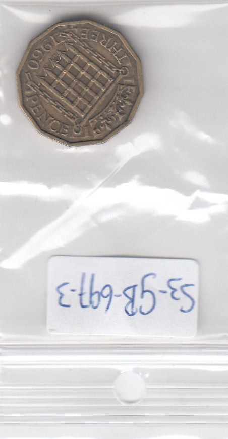 S3-GBR-0697-03 Verenigd Koninkrijk 3 pence 1960  VF KM 900