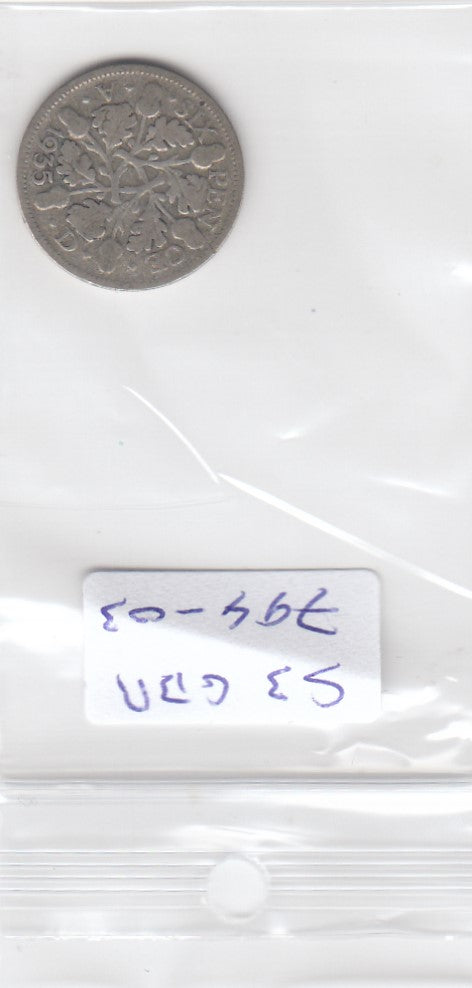 S3-GBR-0794-03 Verenigd Koninkrijk 6 pence 1935 zilver VF KM 832