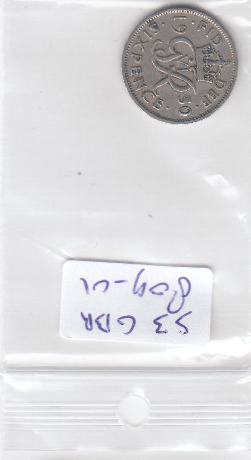 S3-GBR-0809-02 Verenigd Koninkrijk 6 pence 1950  VF KM 875
