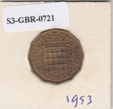 S3-GBR-1721 Verenigd Koninkrijk 3 pence 1953  FI KM# 886