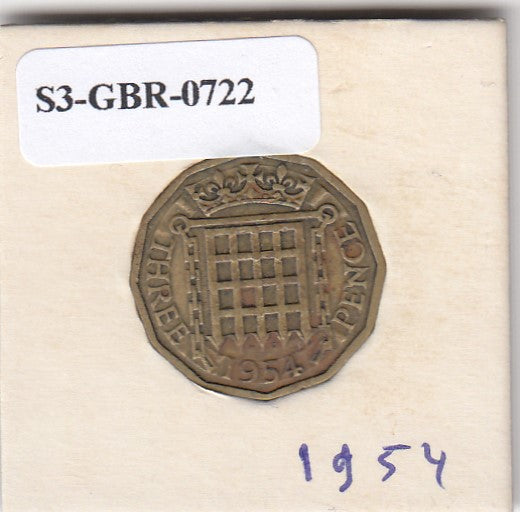 S3-GBR-1722 Verenigd Koninkrijk 3 pence 1954  FI KM# 900