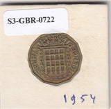 S3-GBR-1722 Verenigd Koninkrijk 3 pence 1954  FI KM# 900