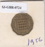 S3-GBR-1724 Verenigd Koninkrijk 3 pence 1956  FI KM# 900