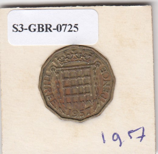 S3-GBR-1725 Verenigd Koninkrijk 3 pence 1957  FI KM# 900
