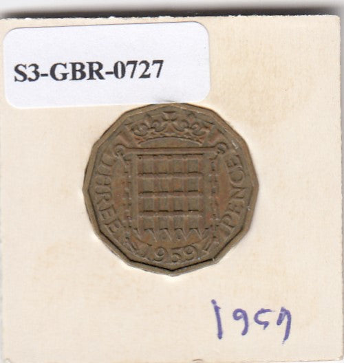S3-GBR-1727 Verenigd Koninkrijk 3 pence 1959  FI KM# 900