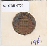 S3-GBR-1729 Verenigd Koninkrijk 3 pence 1961  FI KM# 900
