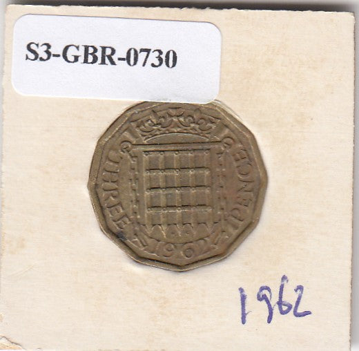 S3-GBR-1730 Verenigd Koninkrijk 3 pence 1962  FI KM# 900