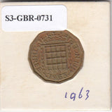 S3-GBR-1731 Verenigd Koninkrijk 3 pence 1963  FI KM# 900