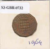 S3-GBR-1732 Verenigd Koninkrijk 3 pence 1964  FI KM# 900