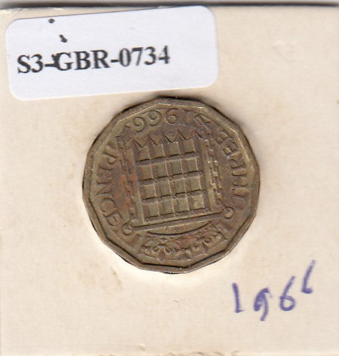 S3-GBR-1734 Verenigd Koninkrijk 3 pence 1966  FI KM# 900