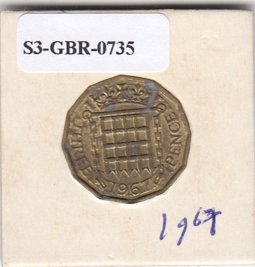 S3-GBR-1735 Verenigd Koninkrijk 3 pence 1967  FI KM# 900