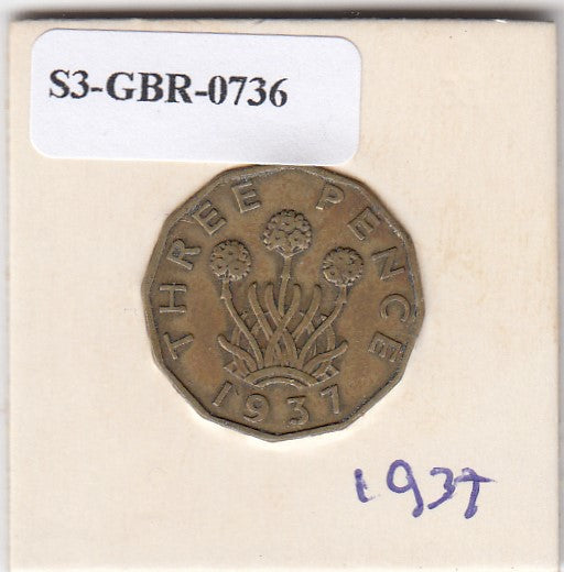 S3-GBR-1736 Verenigd Koninkrijk 3 pence 1937  FI KM# 849