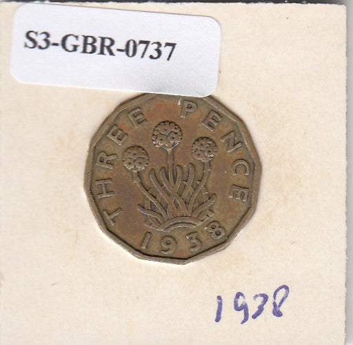 S3-GBR-1737 Verenigd Koninkrijk 3 pence 1938  FI KM# 849