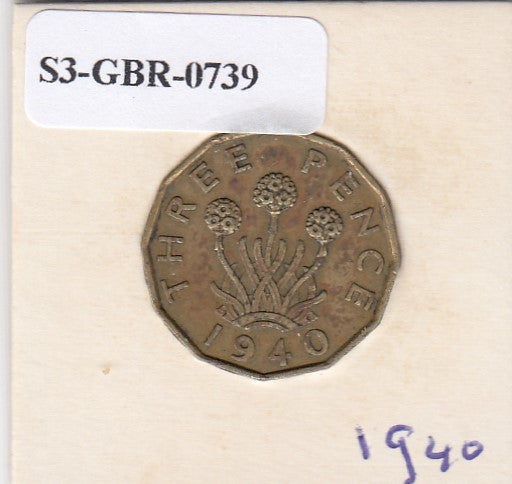 S3-GBR-1739 Verenigd Koninkrijk 3 pence 1940  FI KM# 849