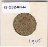S3-GBR-1744 Verenigd Koninkrijk 3 pence 1945  FI KM# 849