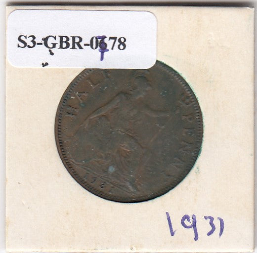 S3-GBR-1778 Verenigd Koninkrijk ½ penny 1931 ZV KM# 837
