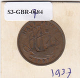 S3-GBR-1784 Verenigd Koninkrijk ½ penny 1937 ZF KM# 844
