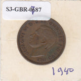 S3-GBR-1787 Verenigd Koninkrijk ½ penny 1940  VF/XF KM# 844