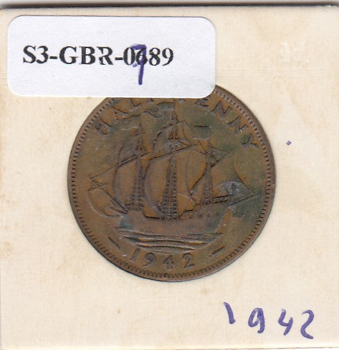 S3-GBR-1789 Verenigd Koninkrijk ½ penny 1942  VF KM# 844