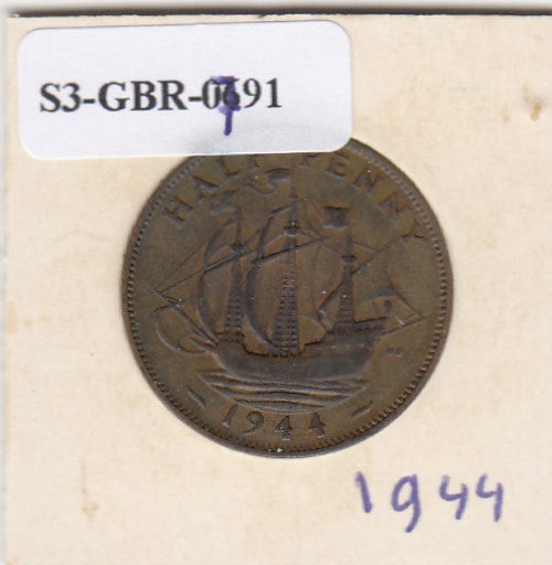 S3-GBR-1791 Verenigd Koninkrijk ½ penny 1944 VF/XF KM# 844