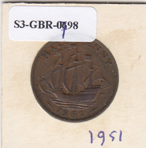 S3-GBR-1798 Verenigd Koninkrijk ½ penny 1951  XF/UNC KM# 868