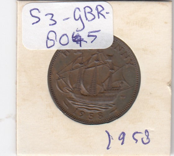 S3-GBR-1805 Verenigd Koninkrijk ½ penny 1958  XF KM# 896