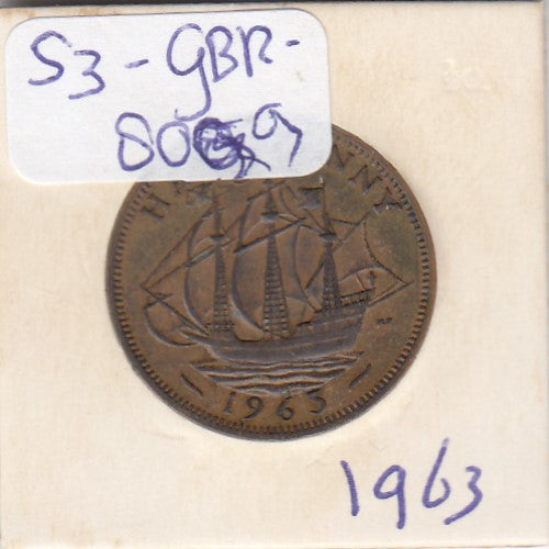 S3-GBR-1809 Verenigd Koninkrijk ½ penny 1963 ZF/PR KM# 896