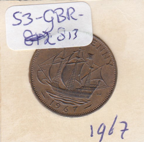S3-GBR-1813 Verenigd Koninkrijk ½ penny 1967    KM# 896