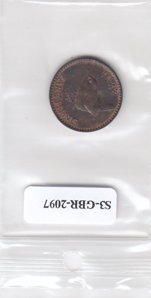 S3-GBR-2097 Verenigd Koninkrijk Farthing 1943  XF KM843