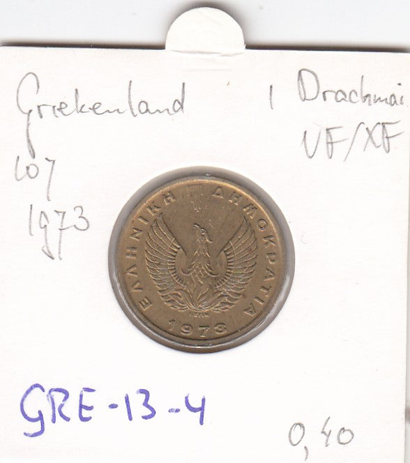 S3-GRE-0013-04 Griekenland 1 drachma 1973  VF/XF KM 107