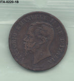 S3-ITA-0220-01 Italy 5 centesimi 1861 M VF KM 3