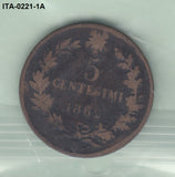 S3-ITA-0221-01 Italië 5 centesimi 1862  ZF KM 3