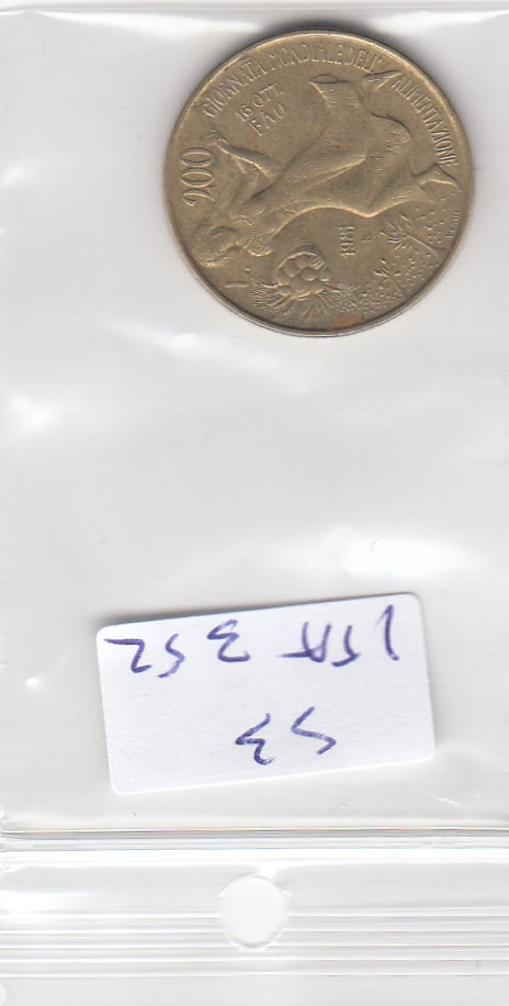 S3-ITA-0352 Italy 200 lire 1981  VF KM109 FAO