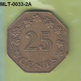 S3-MLT-0033-02 Malta 25 cents 1975  XF KM# 29