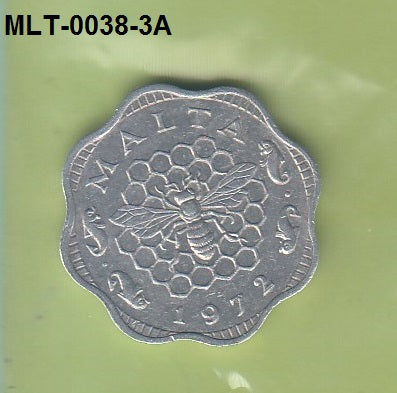 S3-MLT-0038-03 Malta 3 mils 1972  VF KM# 6
