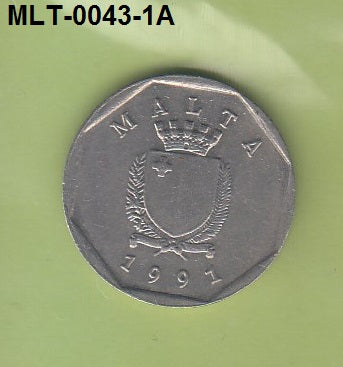 S3-MLT-0043-01 Malta 5 cents 1991  XF KM# 95