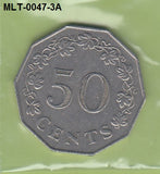 S3-MLT-0047-03 Malta 50 cents 1972  VF KM# 12
