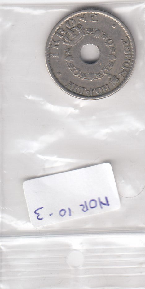 S3-NOR-0010-03 Noorwegen 1 krone 1949  VF KM 385