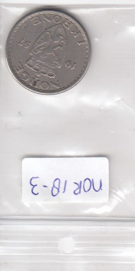 S3-NOR-0018-03 Noorwegen 1 krone 1957  VF KM 397