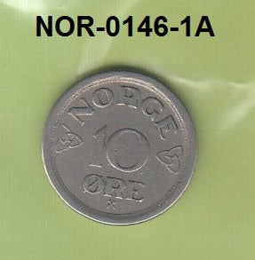 S3-NOR-0146-01 Noorwegen 10 ore 1957  VF KM 396