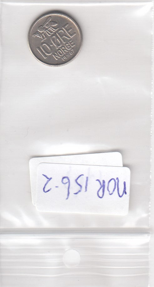 S3-NOR-0156-02 Noorwegen 10 øre 1967 XF KM 411