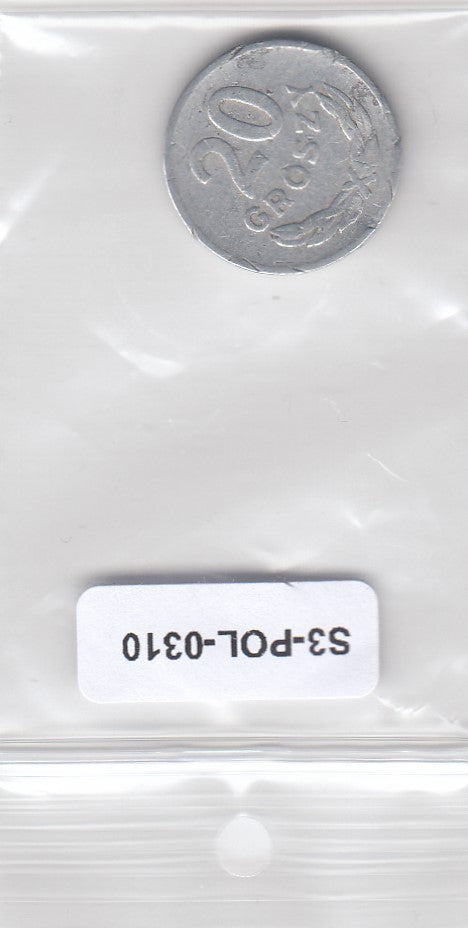 S3-POL-0310 Polen 20 groszy 1949  FI  Y# 43a