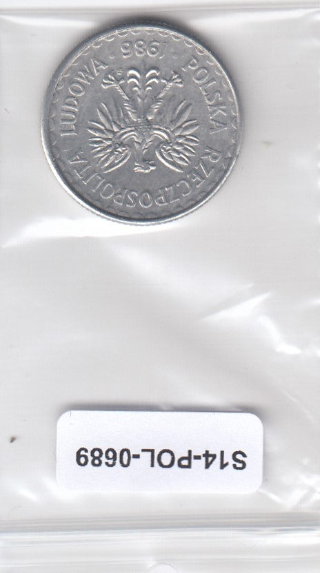 S3-POL-0689 Polen 1 zloty 1986 UNC Y# 49.2