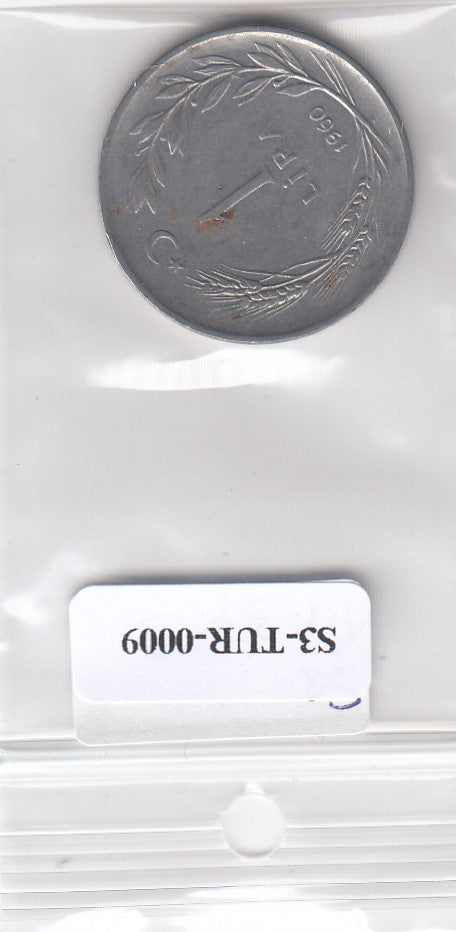 S3-TUR-0009 Turkije 1 lira 1960  VF KM  889a.1