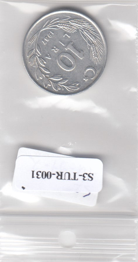S3-TUR-0030 Turkije 10 lira 1987  FI KM  964