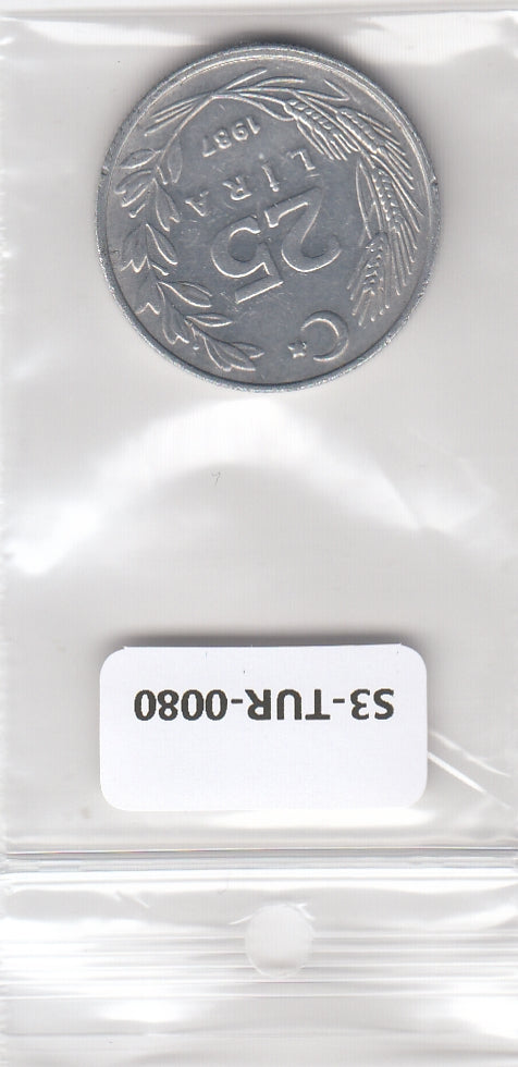 S3-TUR-0080 Turkije 25 lira 1987  VF KM975