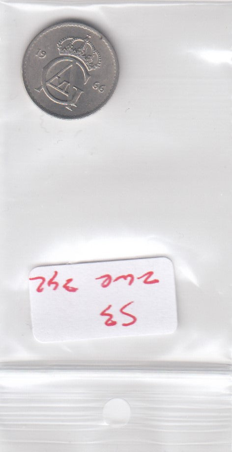 S3-ZWE-0342 Zweden 25 öre 1966 GD KM-836