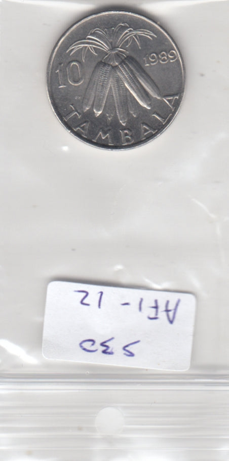 S30-AF1-0012 Malawi 10 Tambala AU 1989 KM10