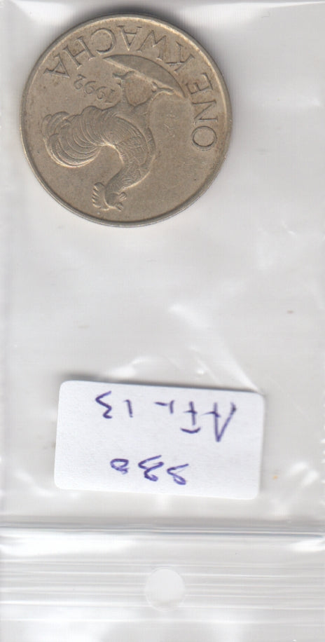 S30-AF1-0013 Malawi 1 Kwacha VF 1992 KM20