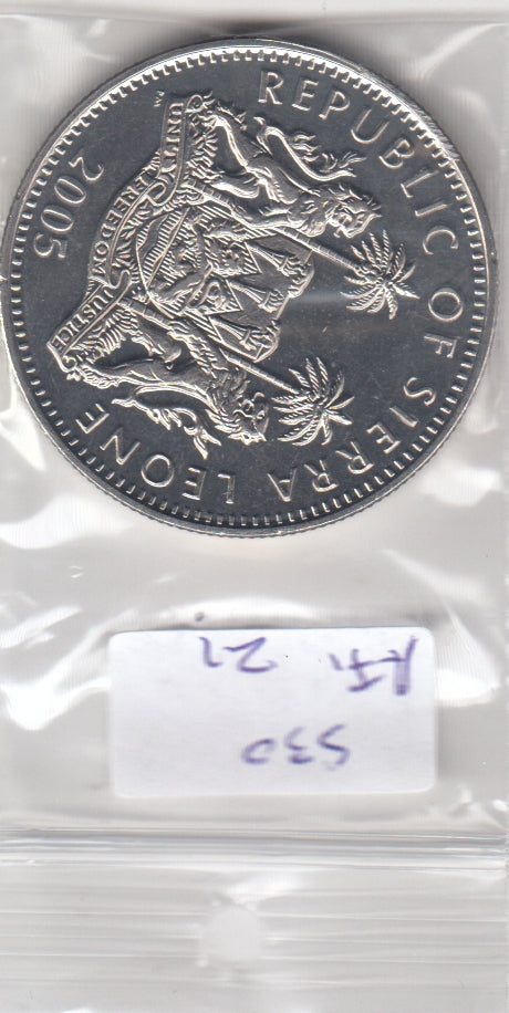 Sierra Leone 1 Dollar UNC 2005 KMK323   Pope Benedict XVI
